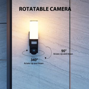 Wifi 2 Way Audio 1080hd Colonna LED Luce di sicurezza Outdoor Sicurezza domestica Sensore di muvimentu Lampada da parete cù Camera