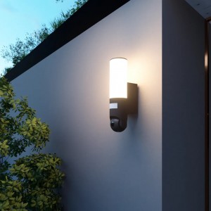 Wifi 2 vias de áudio 1080hd coluna led luz de segurança ao ar livre segurança em casa sensor de movimento luz de parede com câmera